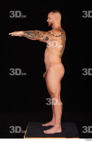 Whole Body Man White Nude Muscular Standing Studio photo references