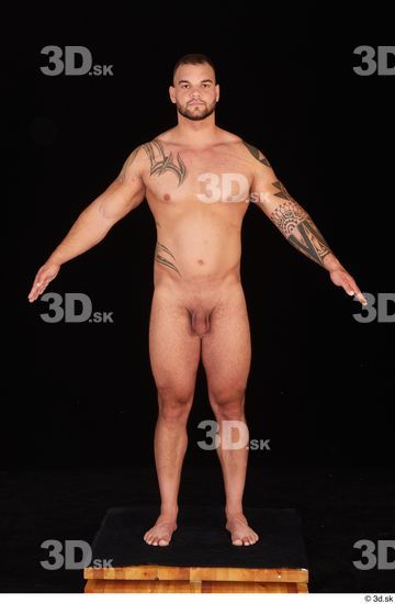 Whole Body Man White Nude Muscular Standing Studio photo references