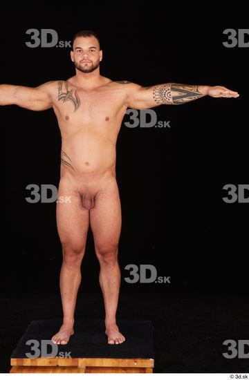 Whole Body Man T poses White Nude Muscular Standing Studio photo references