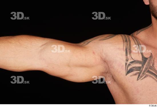 Arm Man White Nude Muscular Studio photo references