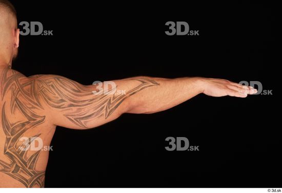 Arm Man White Nude Muscular Studio photo references