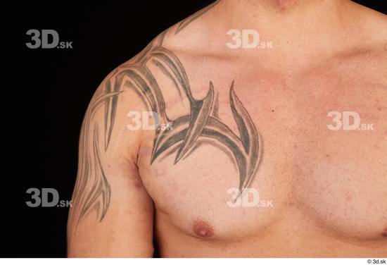 Skin Man White Tattoo Nude Muscular Studio photo references