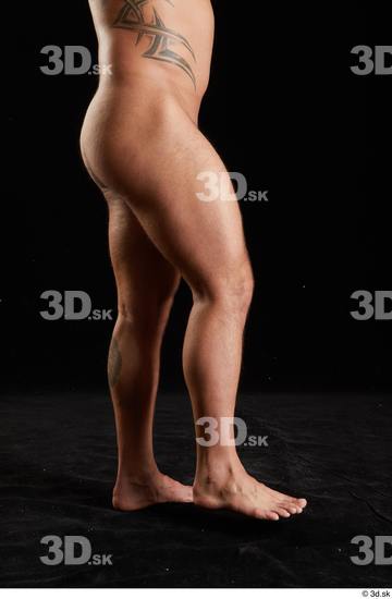 Leg Man White Nude Muscular Studio photo references