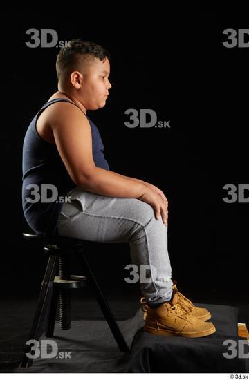 Whole Body Man White Sports Overweight Sitting Top Studio photo references