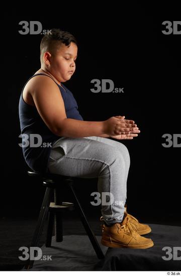 Whole Body Man White Sports Overweight Sitting Top Studio photo references