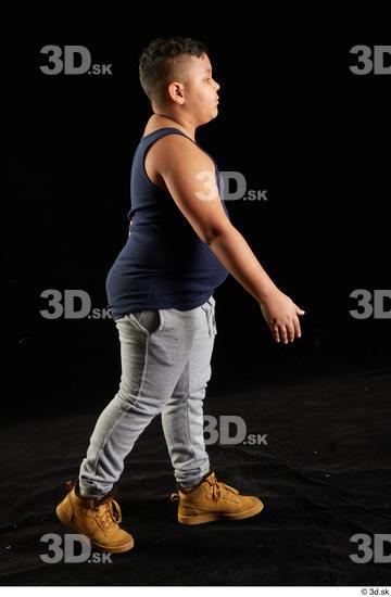 Whole Body Man White Sports Overweight Walking Top Studio photo references