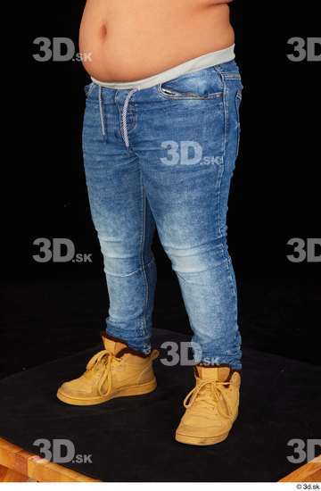 Leg Man White Casual Jeans Overweight Studio photo references