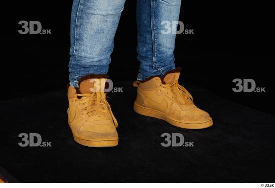 Foot Man White Casual Shoes Overweight Studio photo references