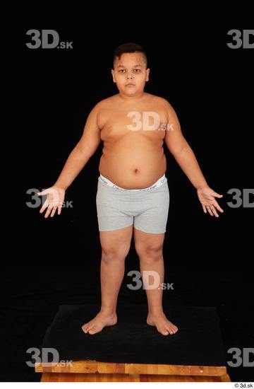 Whole Body Man White Underwear Overweight Standing Studio photo references