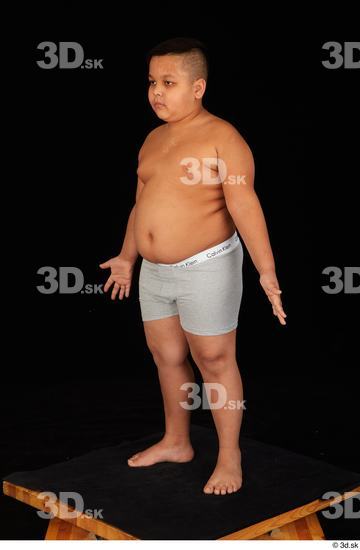 Whole Body Man White Underwear Overweight Standing Studio photo references