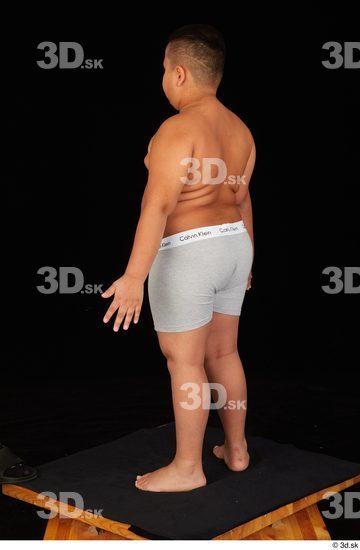 Whole Body Man White Underwear Overweight Standing Studio photo references