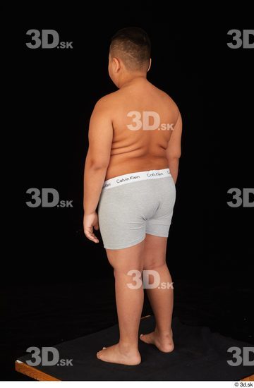 Whole Body Man White Underwear Overweight Standing Studio photo references