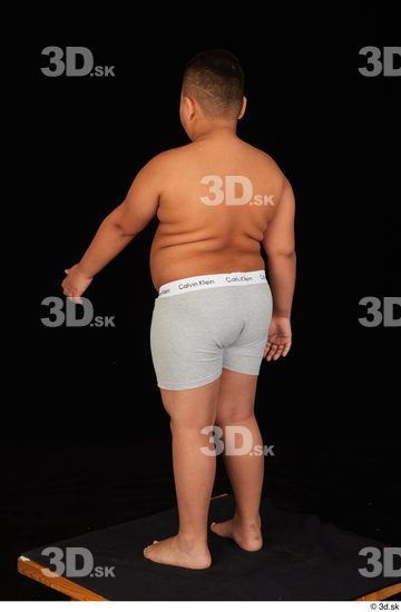 Whole Body Man White Underwear Overweight Standing Studio photo references