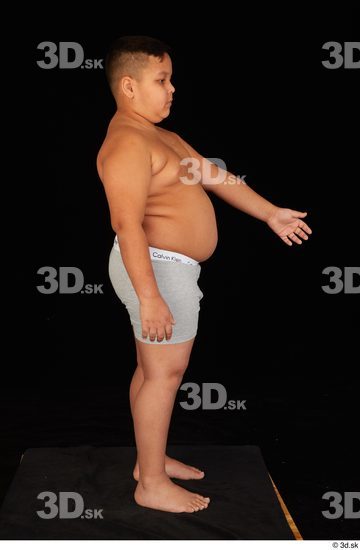 Whole Body Man White Underwear Overweight Standing Studio photo references