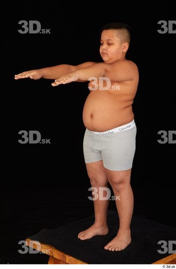 Whole Body Man White Underwear Overweight Standing Studio photo references