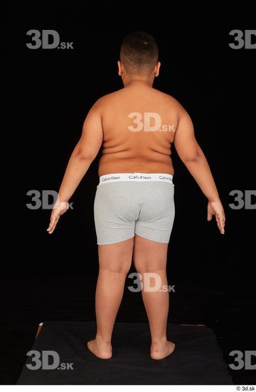 Whole Body Man White Underwear Overweight Standing Studio photo references