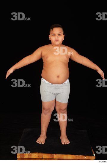 Whole Body Man White Underwear Overweight Standing Studio photo references