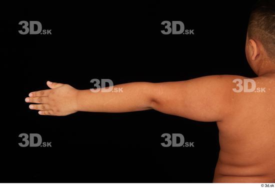 Arm Man White Nude Overweight Studio photo references