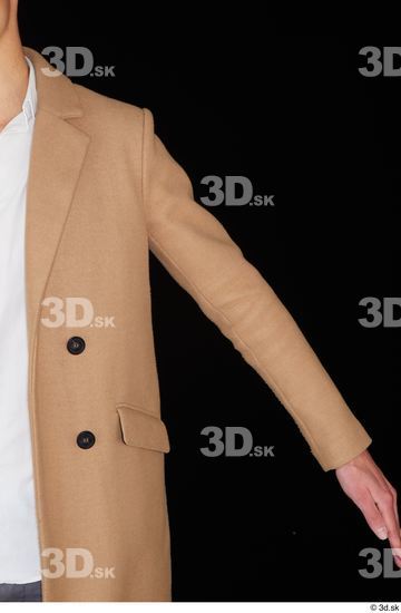 Arm Upper Body Man White Coat Slim Studio photo references