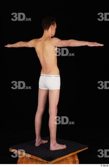 Whole Body Man T poses White Underwear Slim Standing Studio photo references