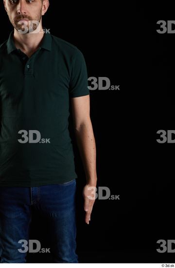 Arm Man White Casual Shirt Slim Studio photo references