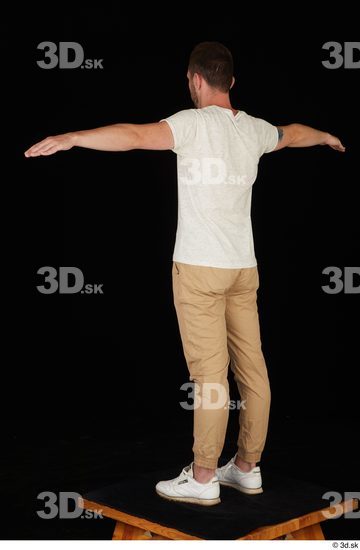 Whole Body Man T poses White Casual Shirt Trousers Slim Standing Studio photo references