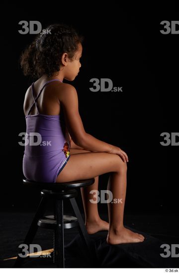 Whole Body Woman Swimsuit Slim Sitting Studio photo references