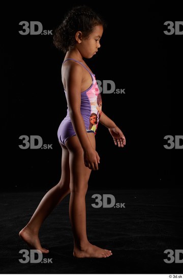Whole Body Woman Swimsuit Slim Walking Studio photo references