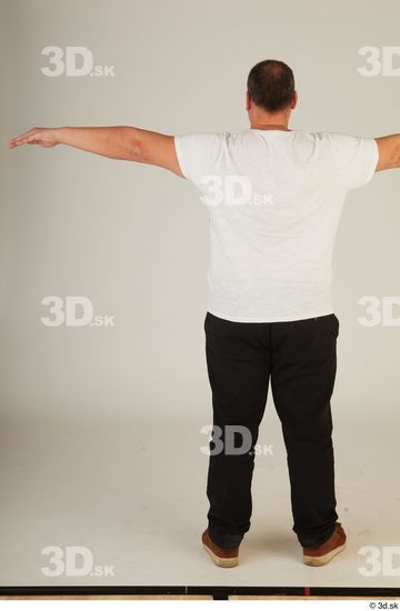 Whole Body Man T poses White Casual Chubby Standing Street photo references