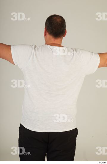 Upper Body Man White Casual Chubby Street photo references