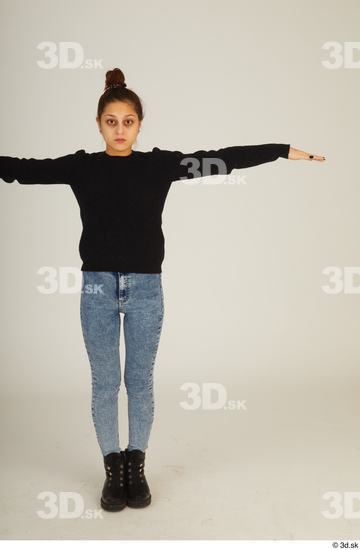 Whole Body Woman T poses White Casual Standing Street photo references