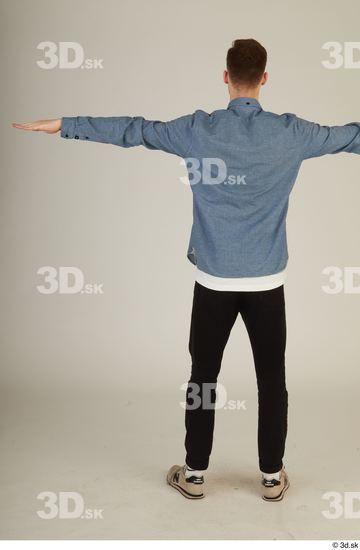 Whole Body Man T poses White Casual Slim Standing Street photo references