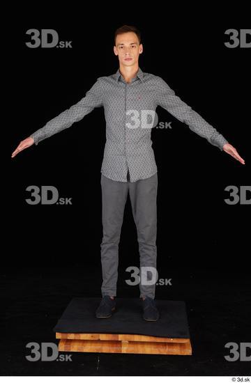 Whole Body Man Trousers Slim Standing Studio photo references