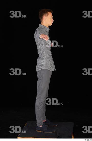 Whole Body Man T poses Trousers Slim Standing Studio photo references