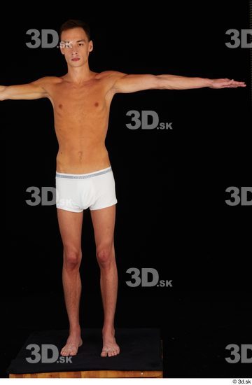 Whole Body Man T poses Underwear Slim Standing Studio photo references
