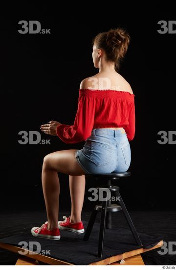 Woman White Slim Female Studio Poses