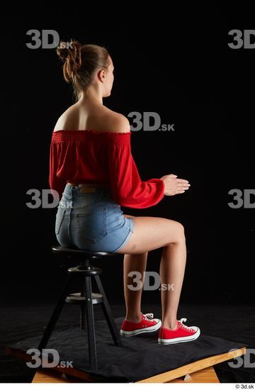 Woman White Slim Female Studio Poses