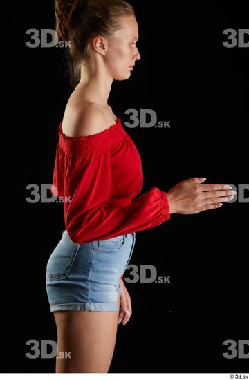 Woman White Slim Female Studio Poses