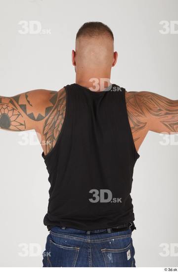 Upper Body Man White Tattoo Muscular Street photo references