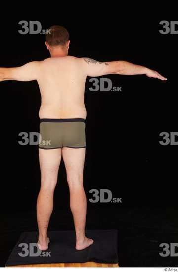 Whole Body Man T poses White Underwear Chubby Standing Studio photo references