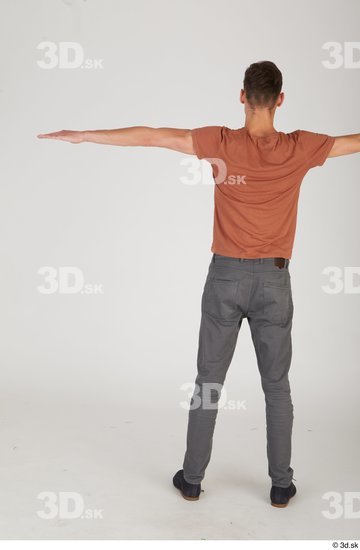 Whole Body Man T poses White Slim Standing Street photo references