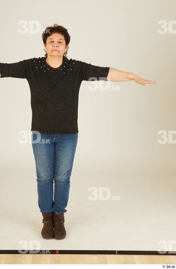 Whole Body Woman T poses White Casual Chubby Standing Street photo references