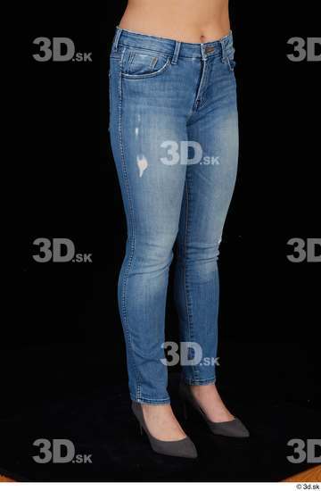 Serina Gomez blue jeans casual dressed grey high heels leg  jpg