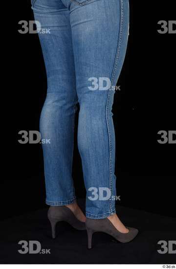 Serina Gomez blue jeans calf casual dressed grey high heels  jpg