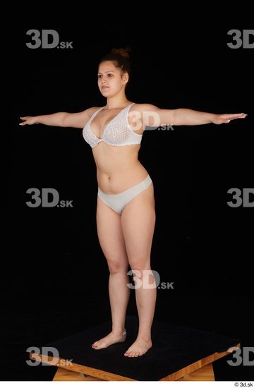 Serina Gomez lingerie t poses underwear white bra white panties whole body  jpg
