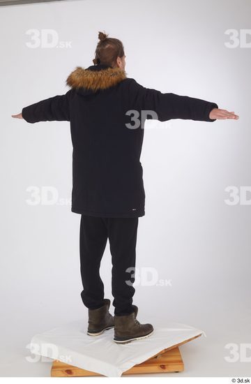 Whole Body Man T poses White Sports Shoes Coat Slim Standing Studio photo references