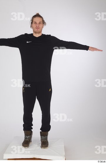 Whole Body Man T poses White Sports Shoes Shirt Slim Standing Studio photo references