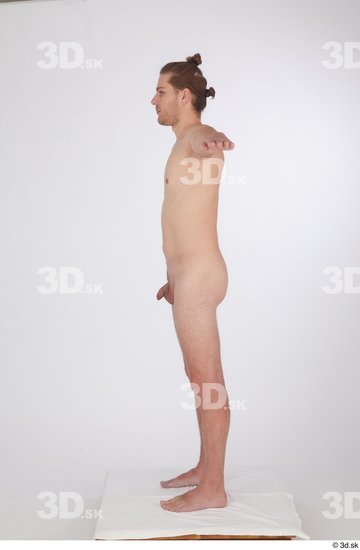 Whole Body Man T poses White Nude Slim Standing Studio photo references