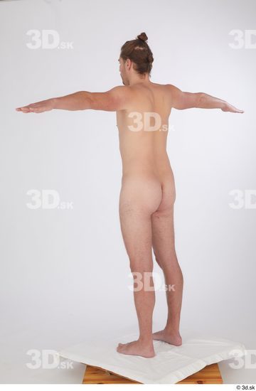 Whole Body Man T poses White Nude Slim Standing Studio photo references