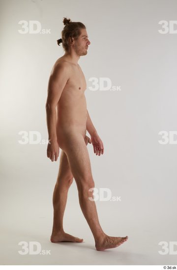 Whole Body Man White Nude Slim Walking Studio photo references